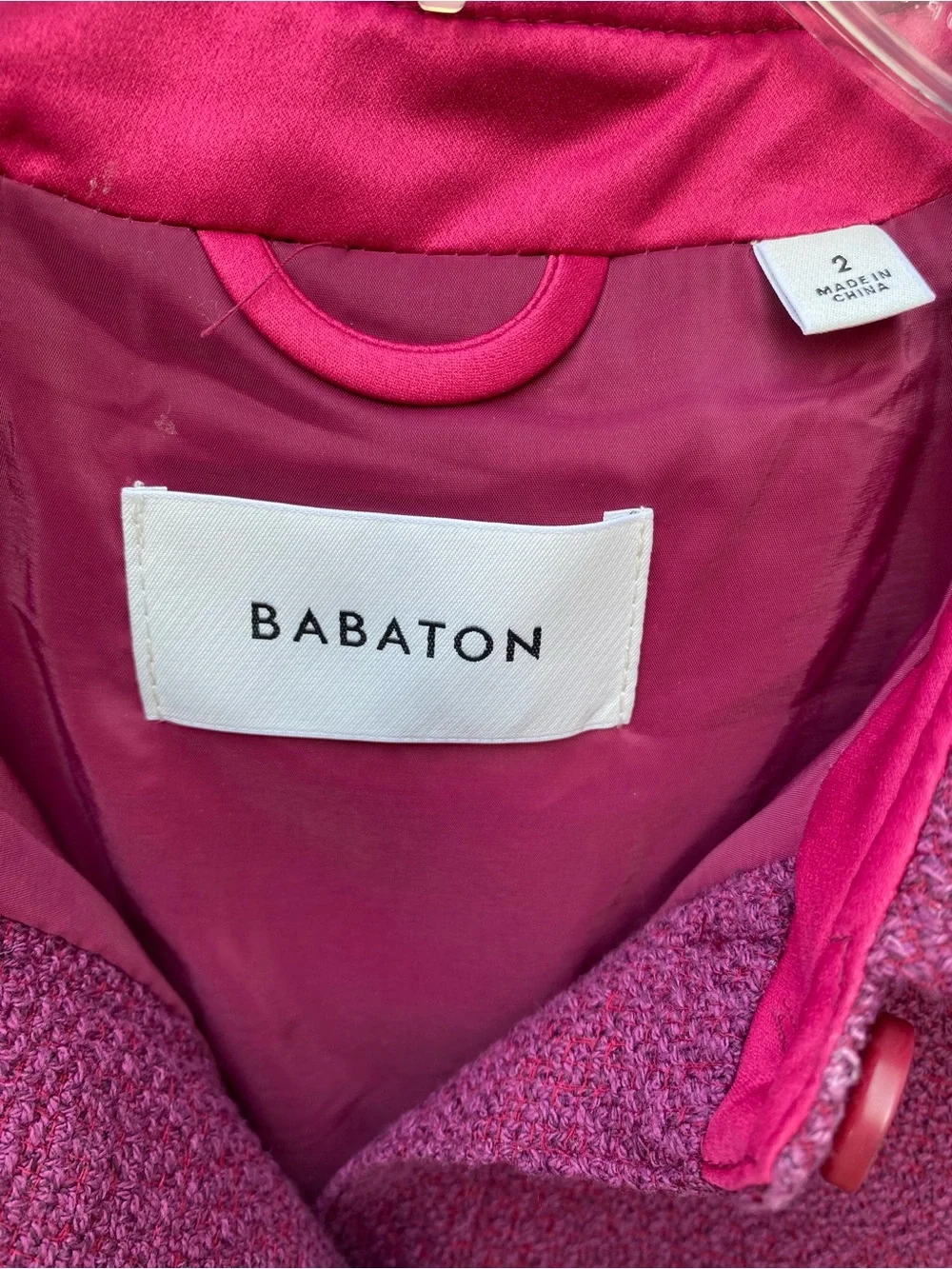 Aritzia Babaton Joan Shirt Jacket Shacket Pockets Women's Size 2 Wine Color